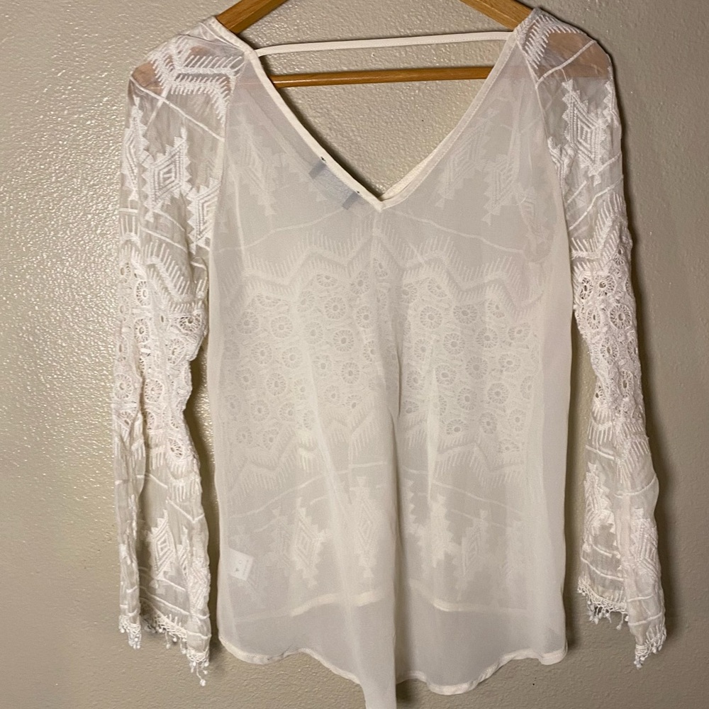 ASTR Women's White Lace Top Whimsical fairy festival size XS - Picture 6 of 6